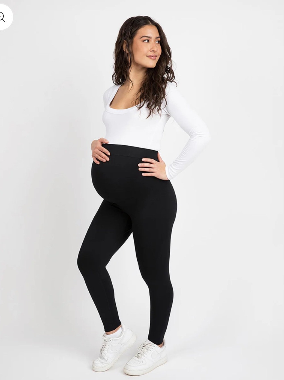 Lasora Small 2 pair Maternity Black Full‑Length Leggings